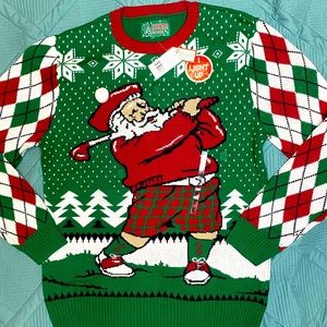 Men’s Santa Golfing *Light up* Ugly Christmas Sweater Size XL